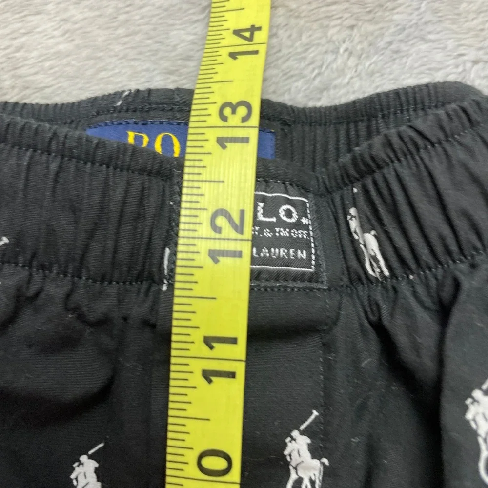 Polo Ralph Lauren Mens AOP Lounge Pajama Pants Size S Black Cotton Polo Logo